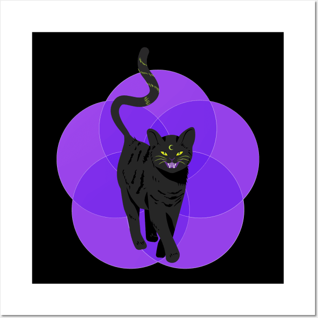 Hex Cat Wall Art by Zippy's Tees